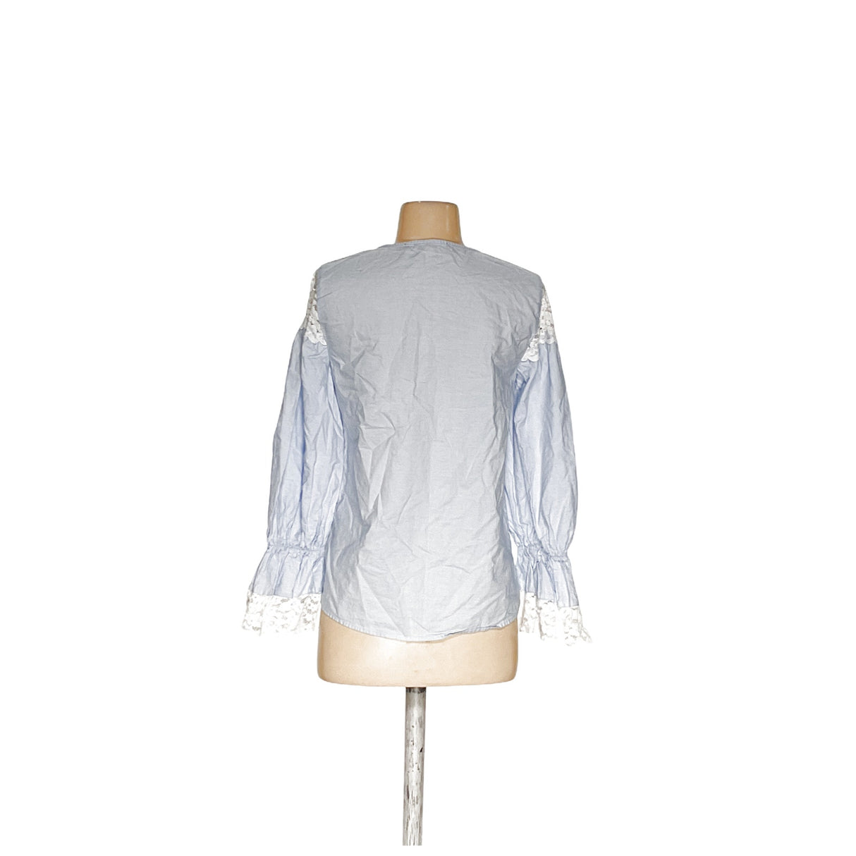 ZARA Blue Cotton Canvas Blouse