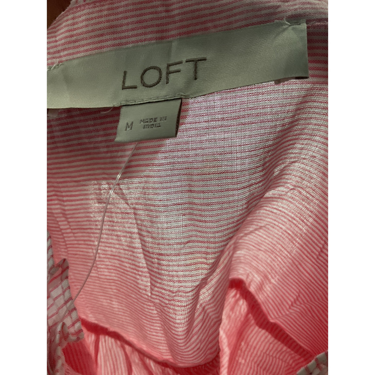 LOFT Pink Women's Cotton Button-Up Top (Size M)