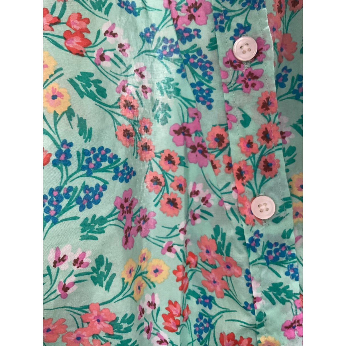 J. Crew Green Floral Button-Up