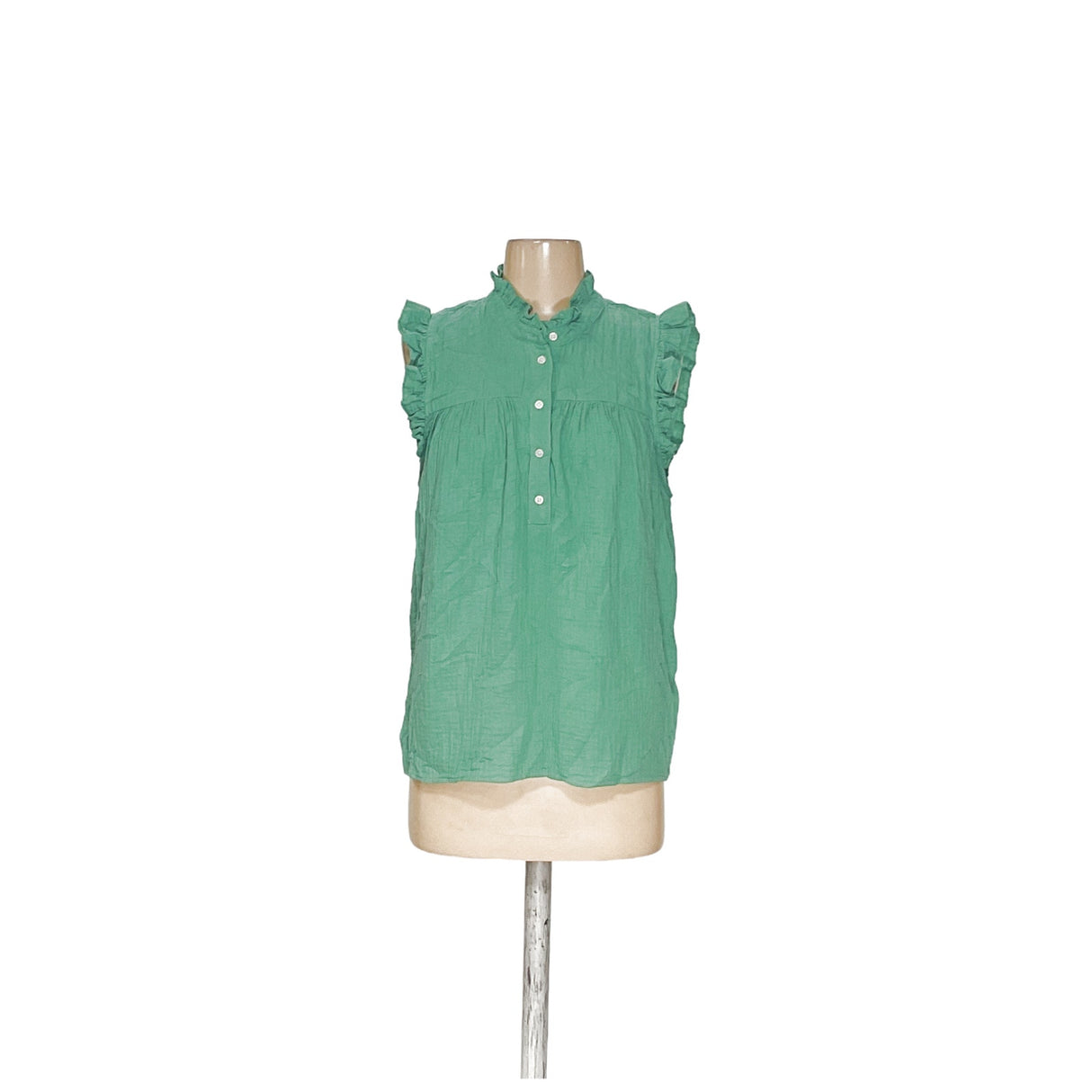 J. Crew Green Cotton Blouse - Women's Medium