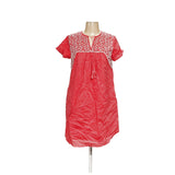 LOFT Red Cotton Shift Dress