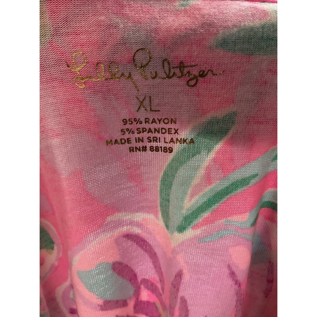 Lilly Pulitzer Pink Floral Button-Up Top XL