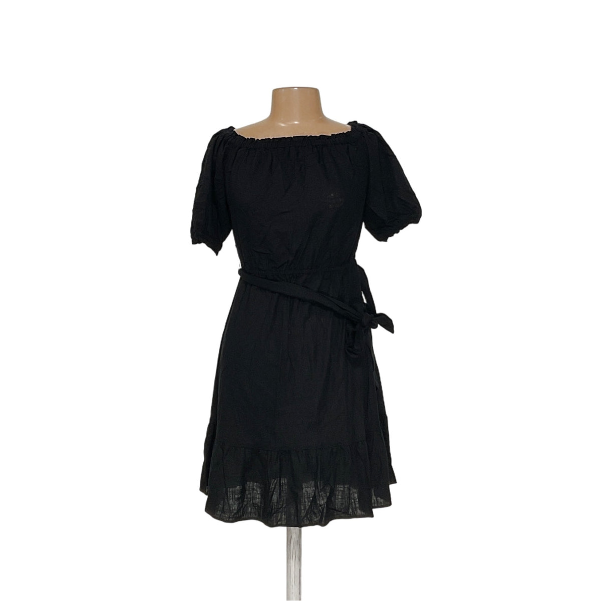 LOFT Black Midi Blouson Dress - Size S