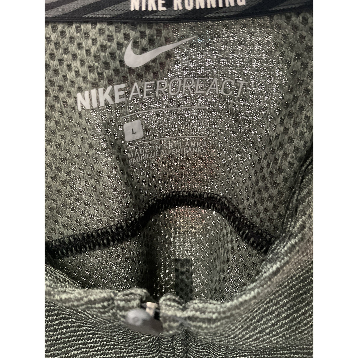 Nike Women's Green Striped Henley Sweatshirt