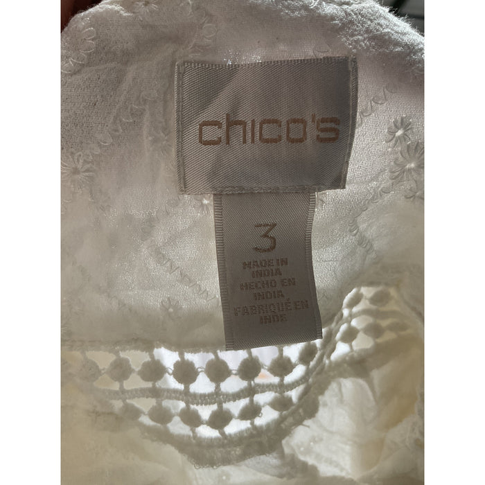 Chico's White Cotton Blouse - Size 3