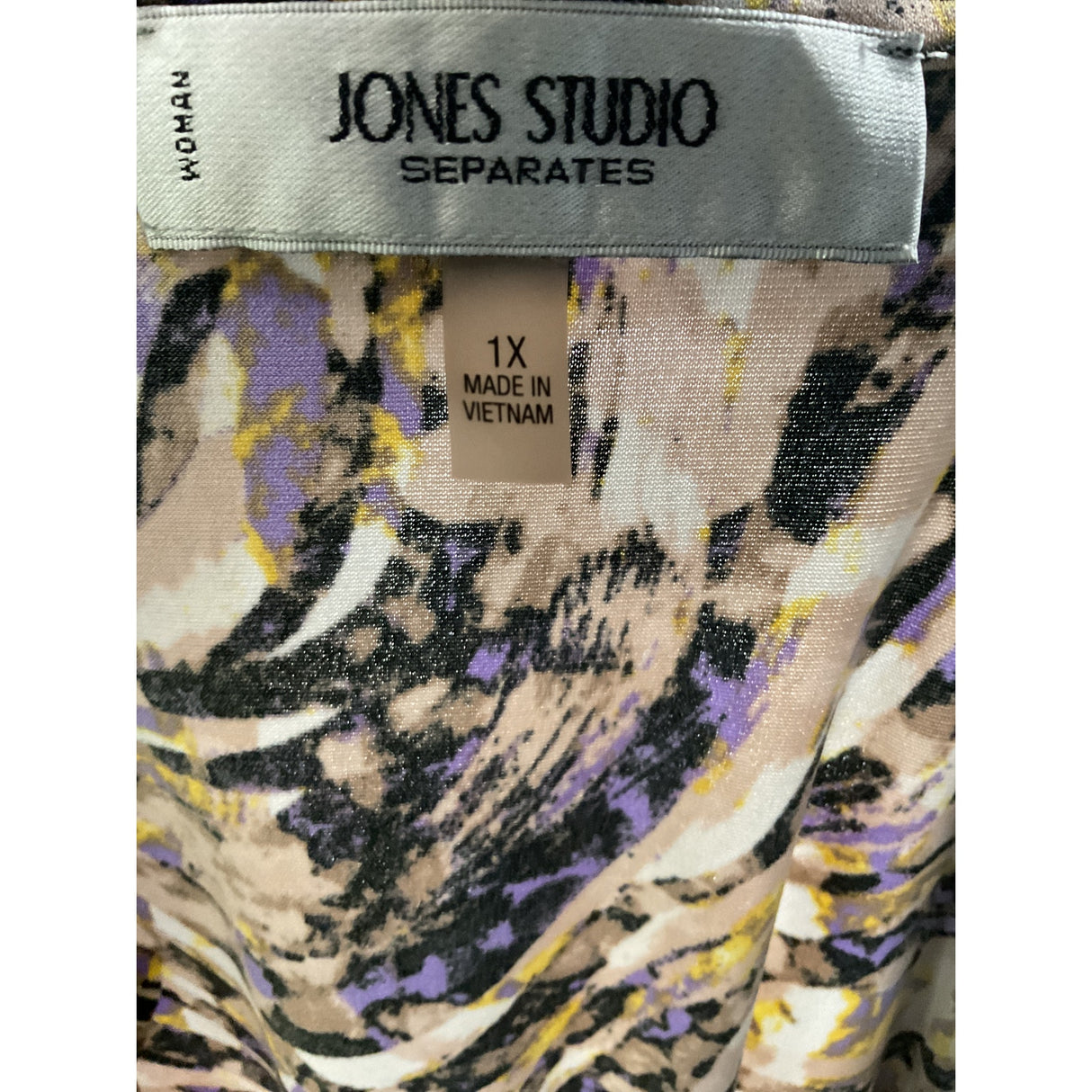 Jones New York Women's Plus Size Purple Graphic Blouse