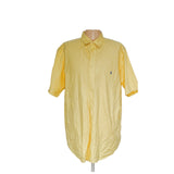 RALPH LAUREN Men's Yellow Cotton Short Sleeve Button-Up Shirt