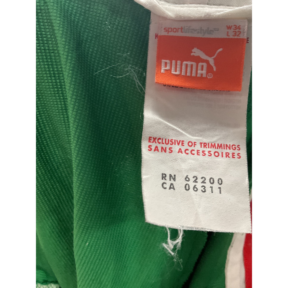 Puma Men's Green Ankle Pants - Size 34