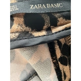 ZARA XL Black Animal Print Straight Pants