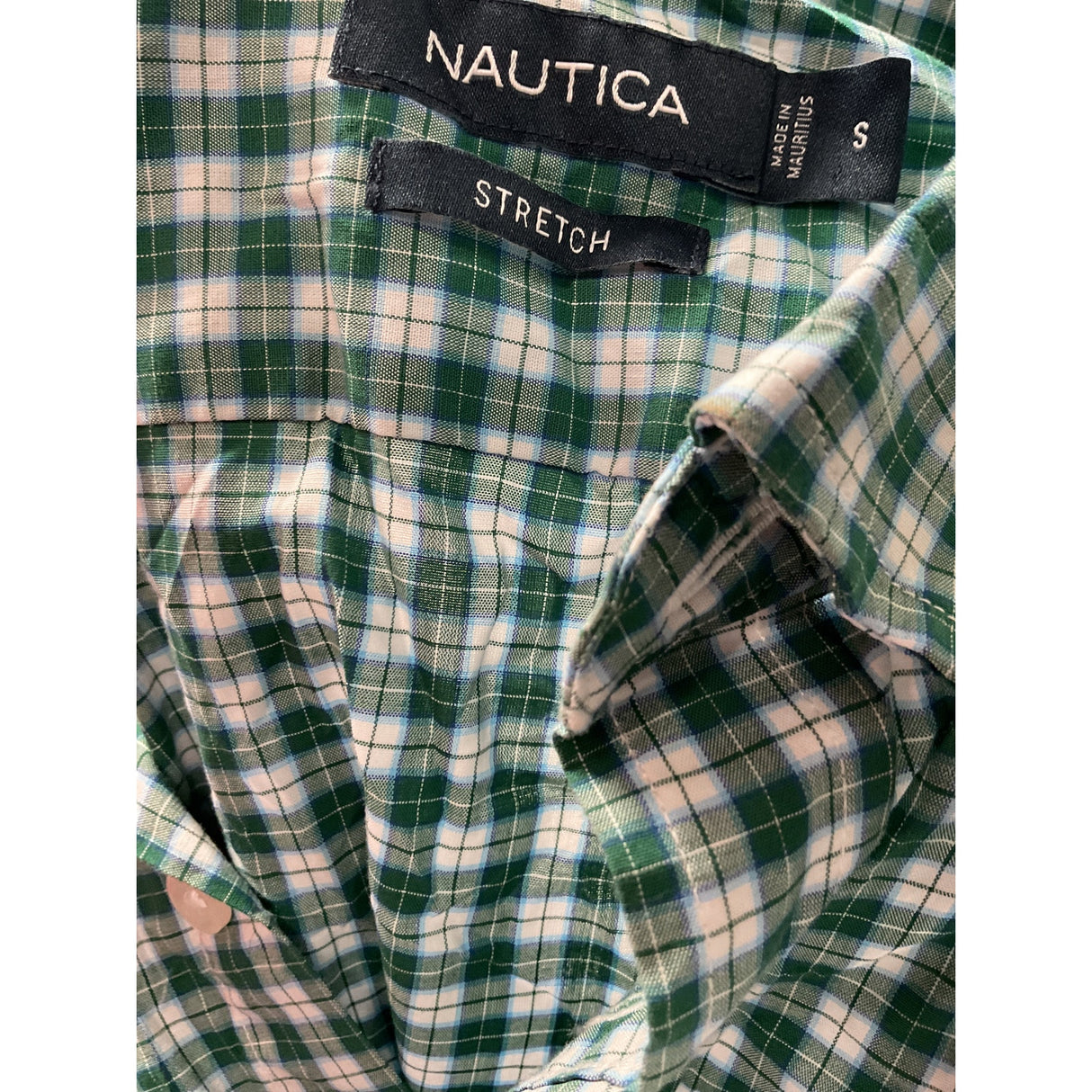 Nautica Men's Green Cotton Button-Up Shirt