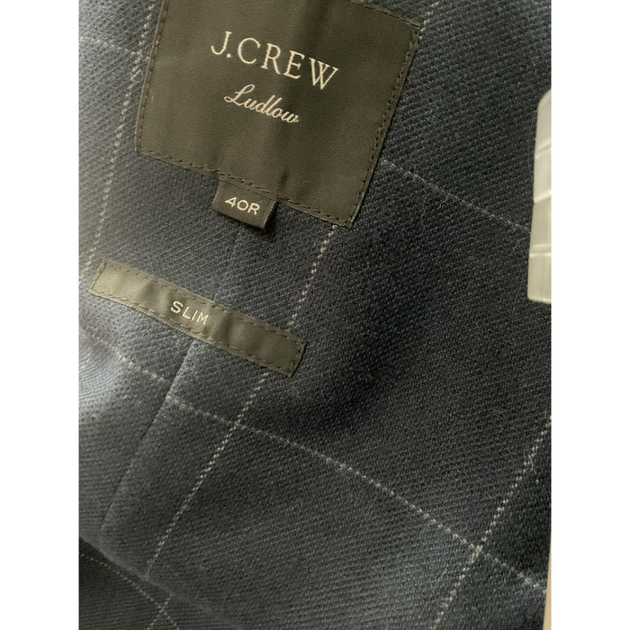 J. Crew Blue Cotton Blazer 40r Men