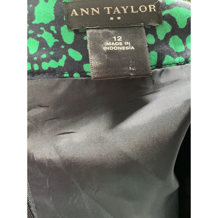 Ann Taylor Green A-line Skirt Size 12