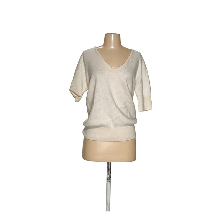 LACOSTE Cream Wool Blouse - Women's Size S