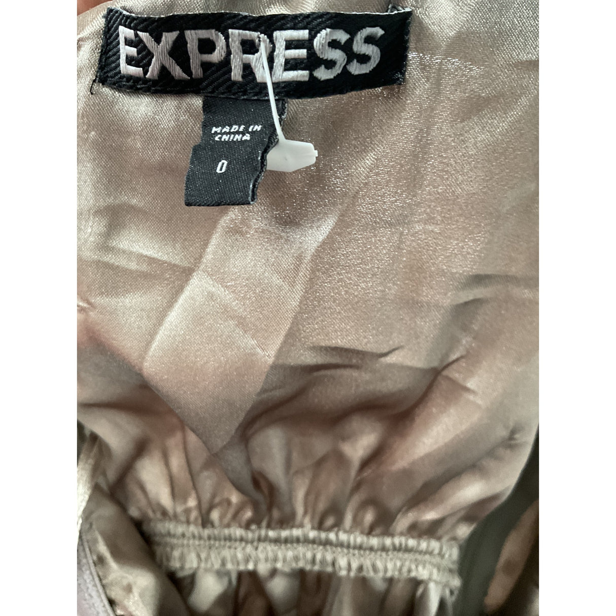 Express Beige A-Line Knee Length Dress 0