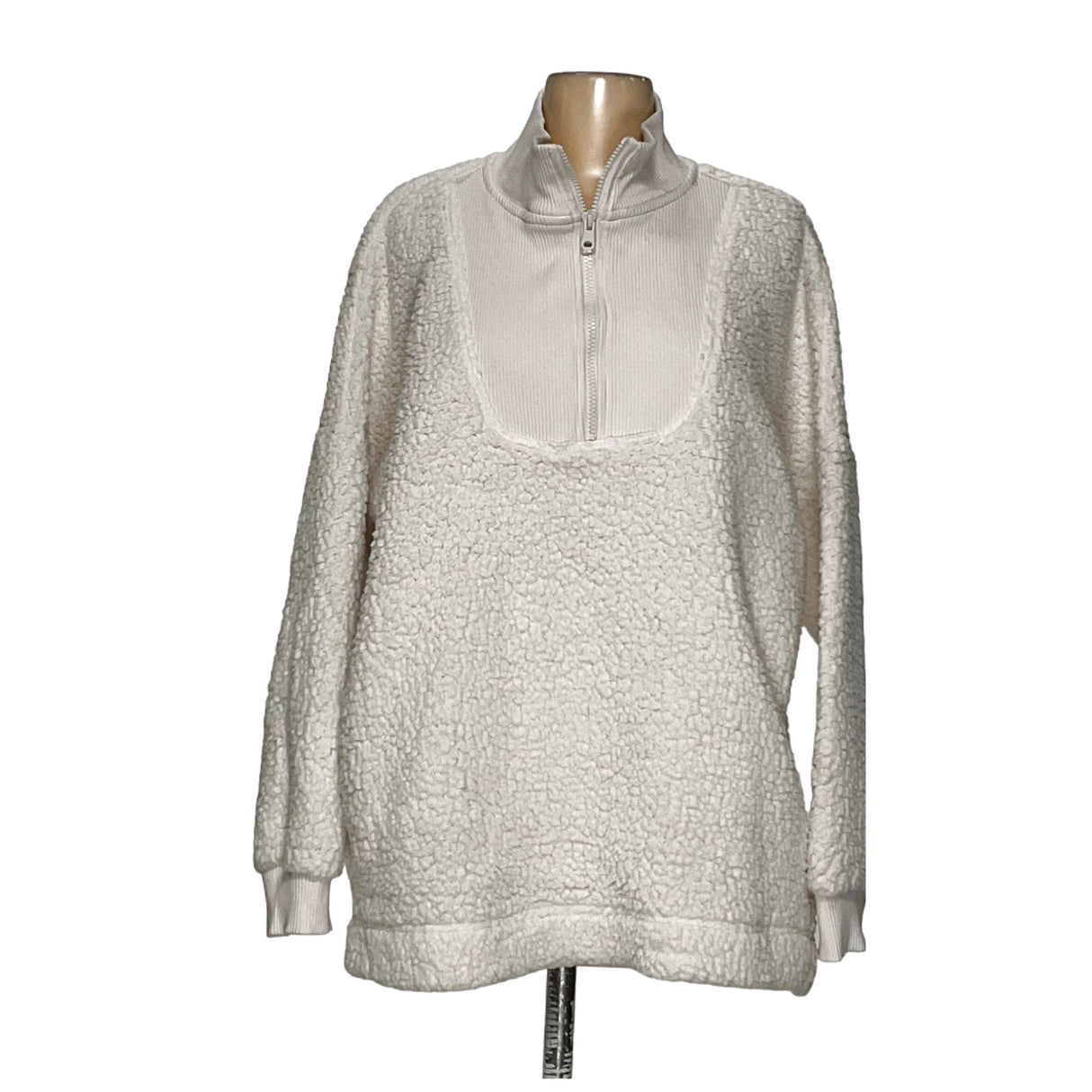 Aerie White Henley Sweater L