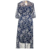 Calvin Klein Blue Floral Wrap Dress