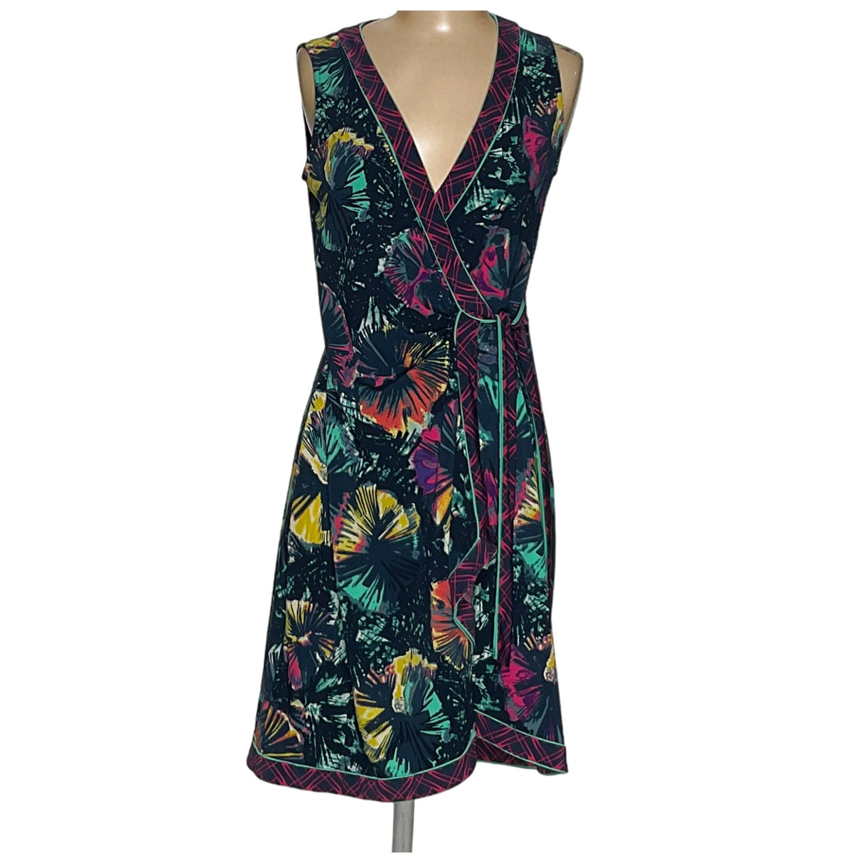 BCBGMAXAZRIA Wrap Midi Dress - Multicolor