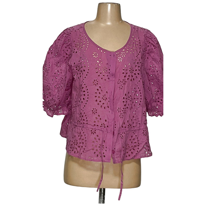 MARC NEW YORK Pink Button-Up Top, L