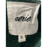 Aerie Green Shearling Pullover Sweater XXL