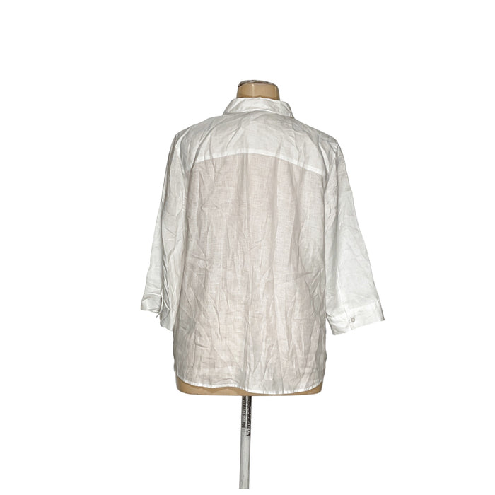 Chico's White Linen Button-Up Top - Sz 3