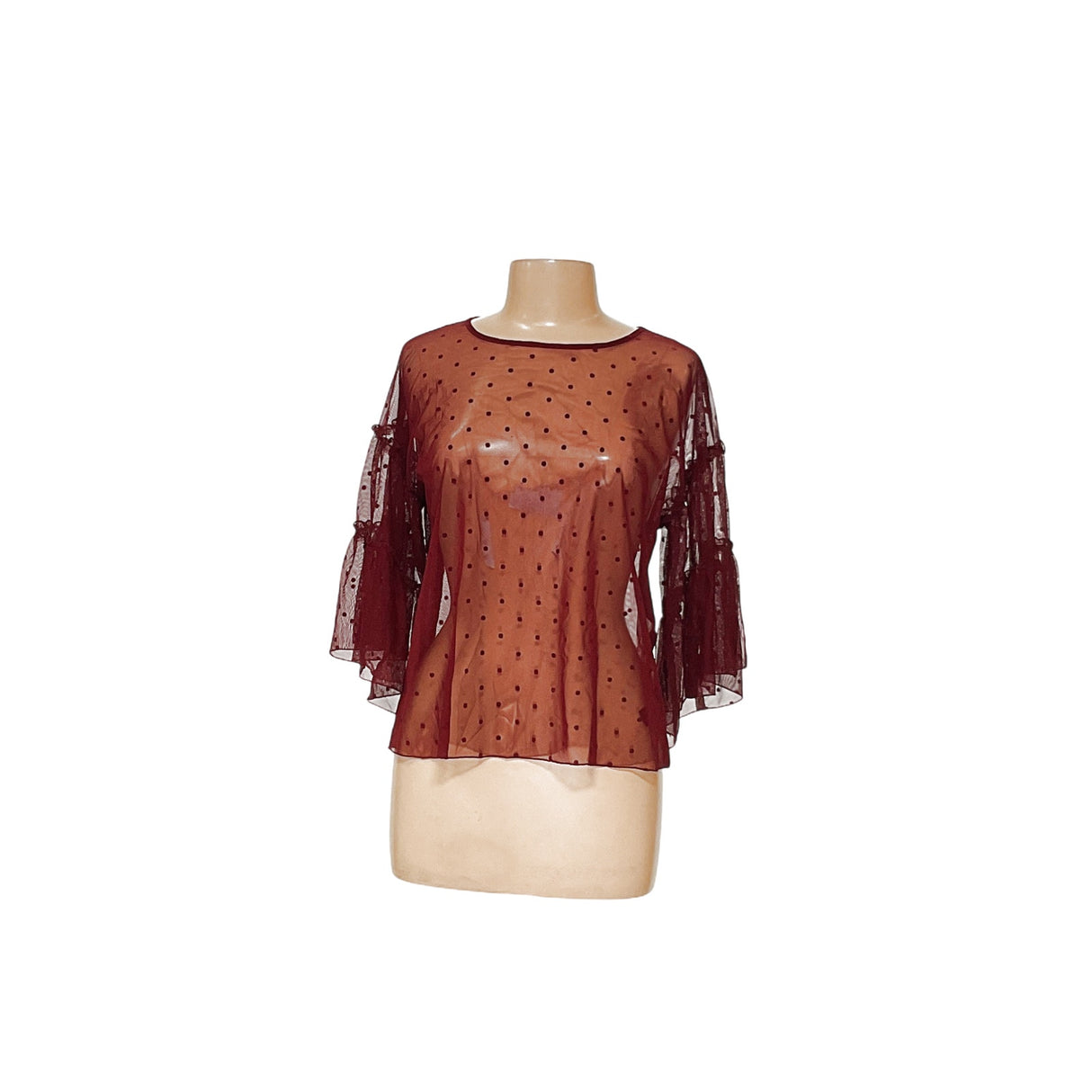 Express Brown Polyester Blouse M