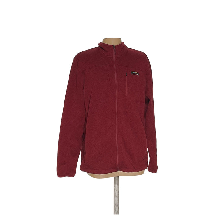 L.L. Bean Red Full Zip Sweater Men's XXL