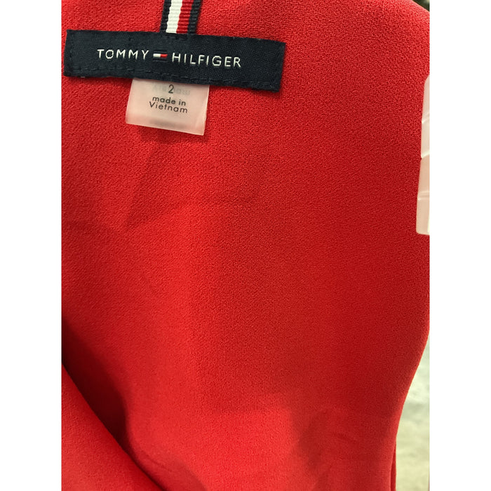 Tommy Hilfiger Red A-Line Midi Dress - Women's Size 2