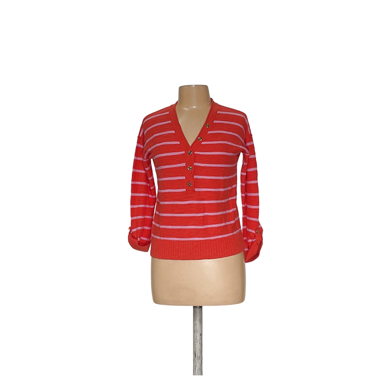 LOFT Multicolor Henley Sweater