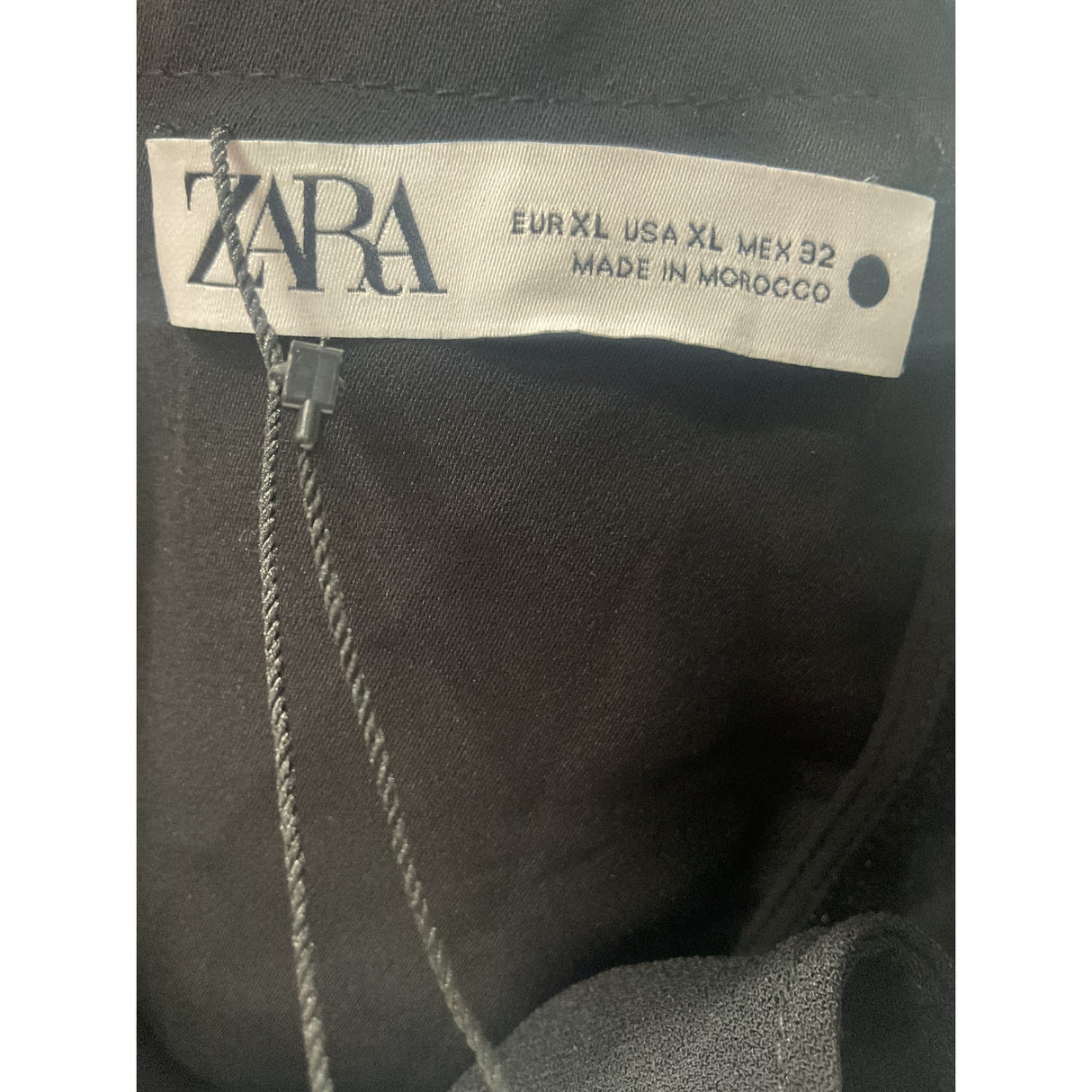 Zara Black Cotton XL Blouse