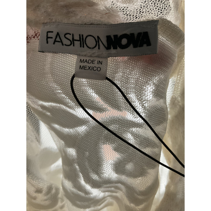 Fashion Nova White A-Line Midi Dress