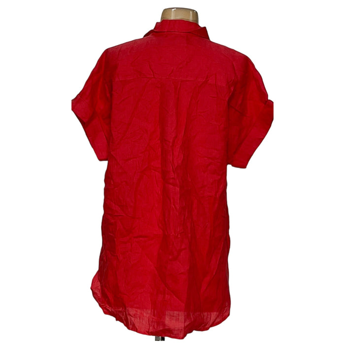 Lauren Ralph Lauren Red Button-Up Top (Women's M)