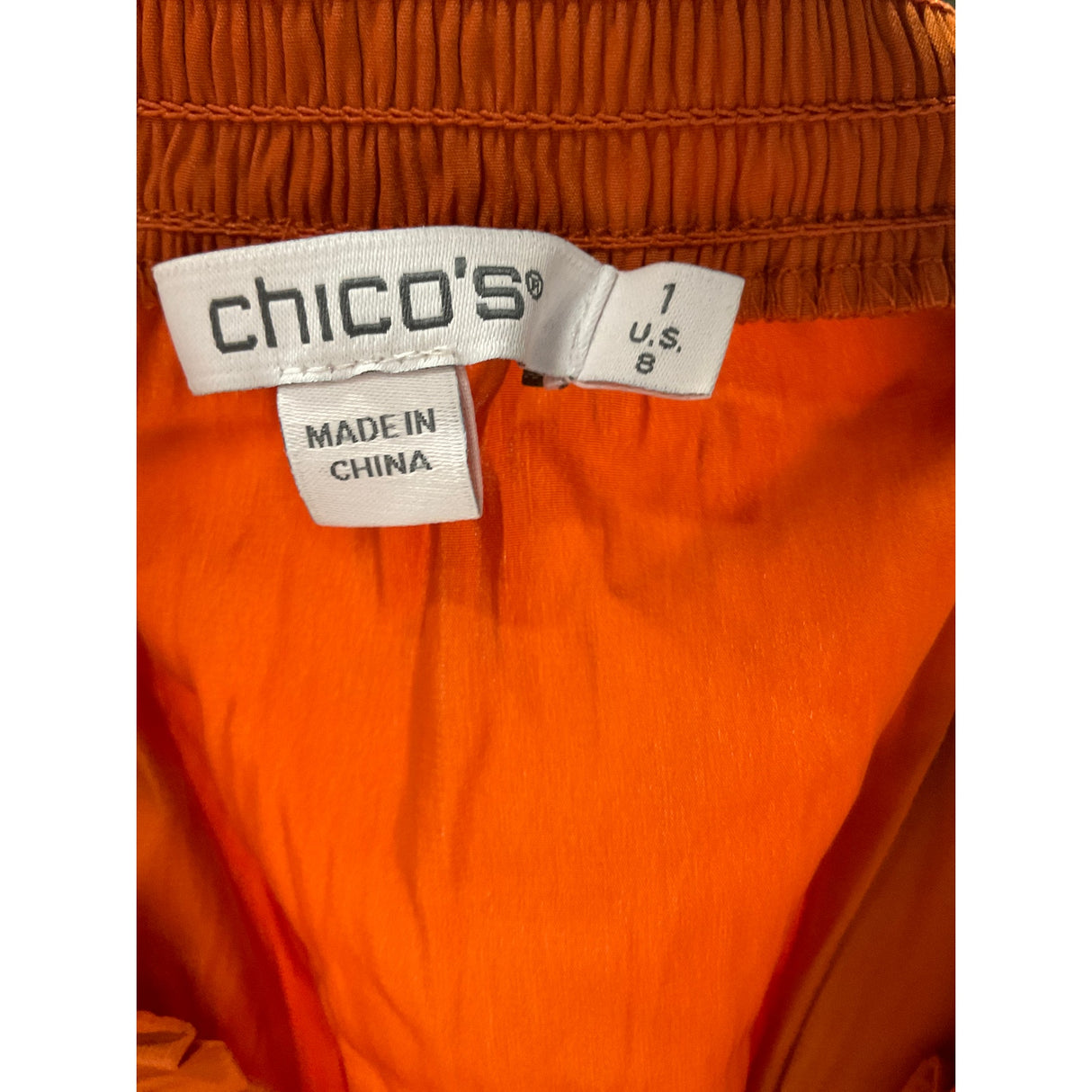 Chico's Orange Polyester Blouse, Size 1