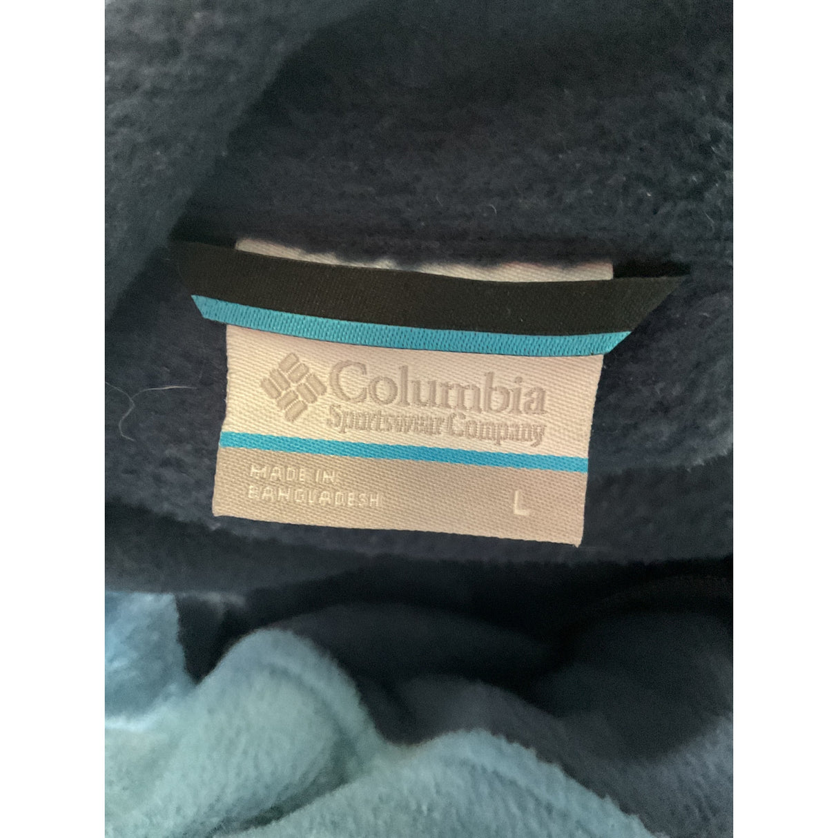 Columbia Blue Cotton Henley Sweater