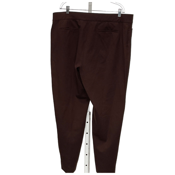 Susan Graver Brown Plus Size Ankle Pants 2X