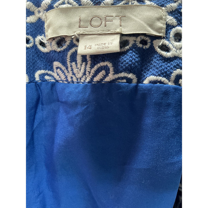 LOFT Blue Mini Skirt Size 14