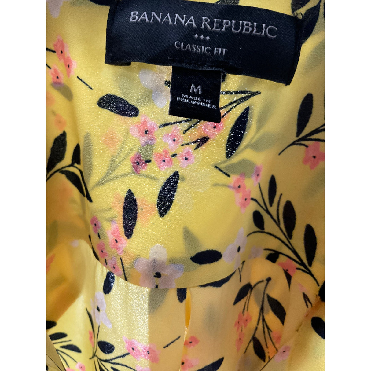 Banana Republic Yellow Floral Button-Up Top