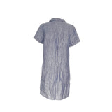 Tahari Blue Linen Shirt Dress, M