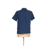 Banana Republic Blue Linen Button-Up Short Sleeve Shirt