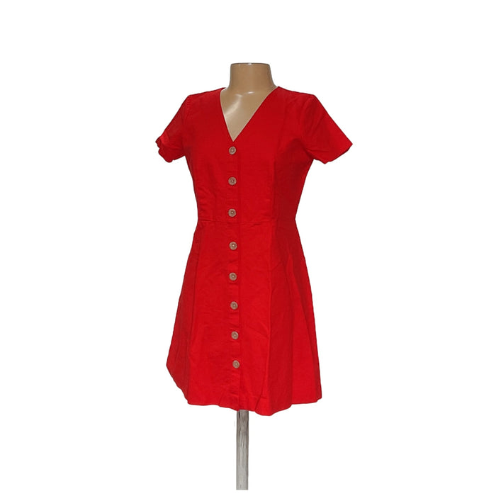 Ann Taylor Red Shirt Dress - Size 10p