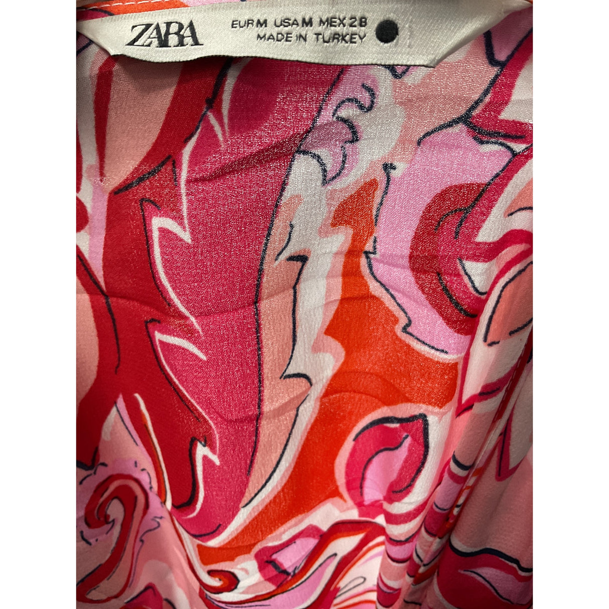 ZARA Multicolor Midi Wrap Dress, Size M