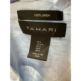 Tahari Linen Blouse in Blue - Women's Size S