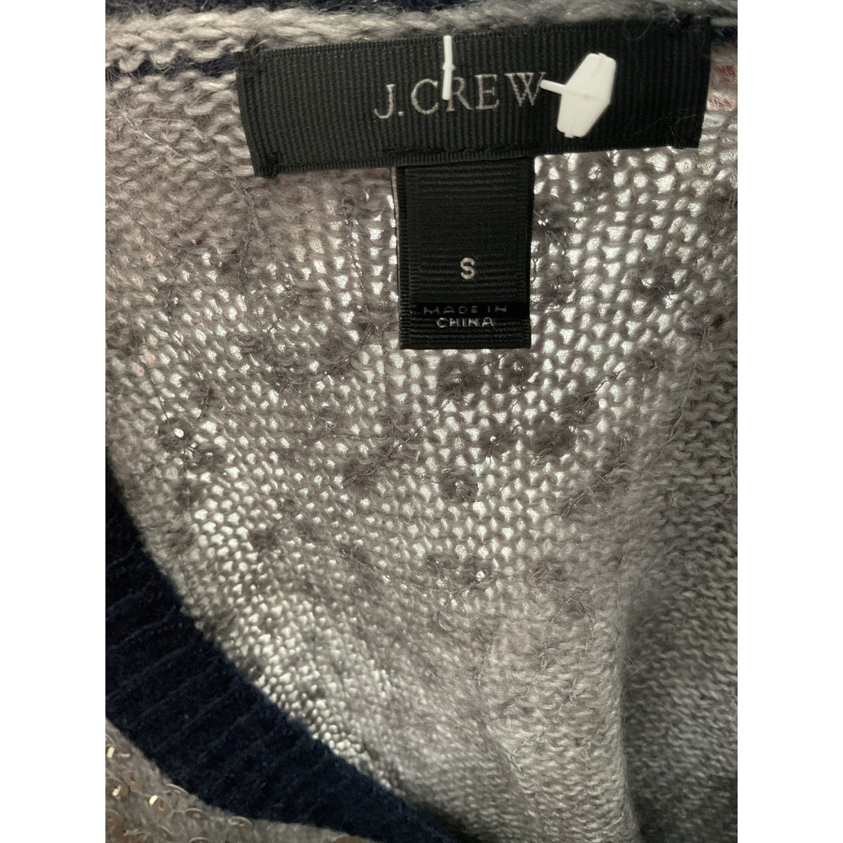 J. Crew Sequin Gray Pullover Sweater - Women's S