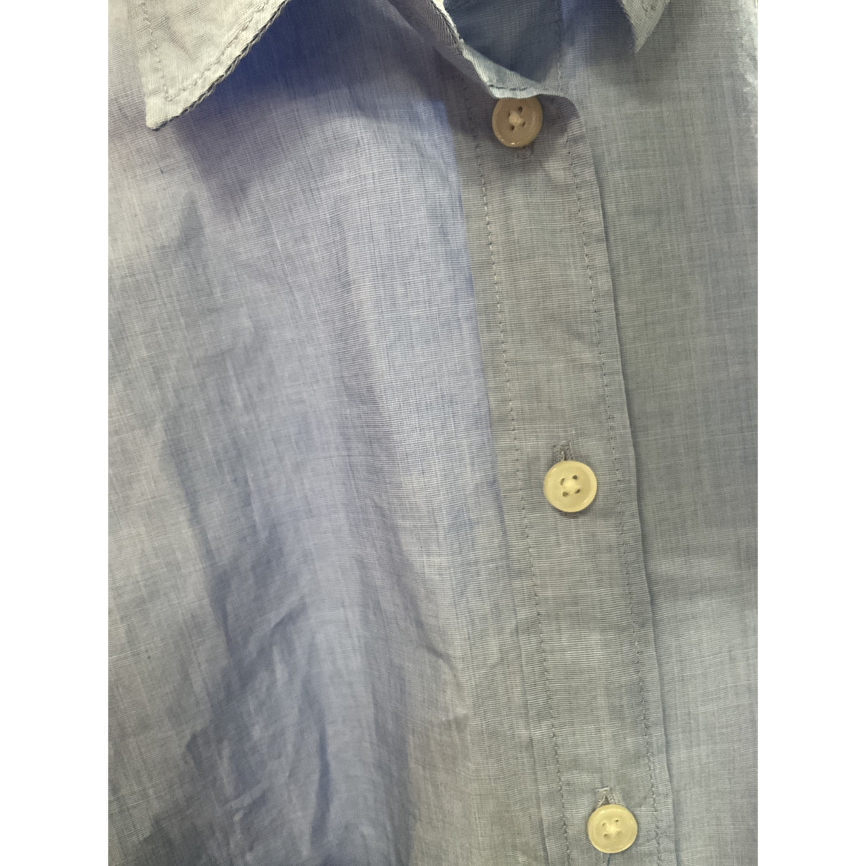 J. Crew Blue Button-Up Cotton Top