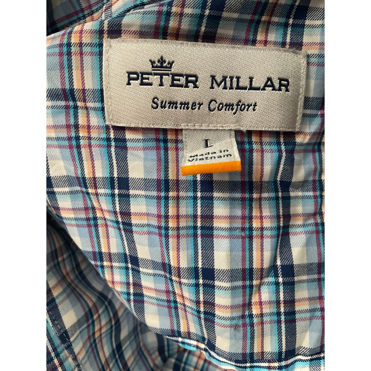 PETER MILLAR Blue Dress Shirt - Size L