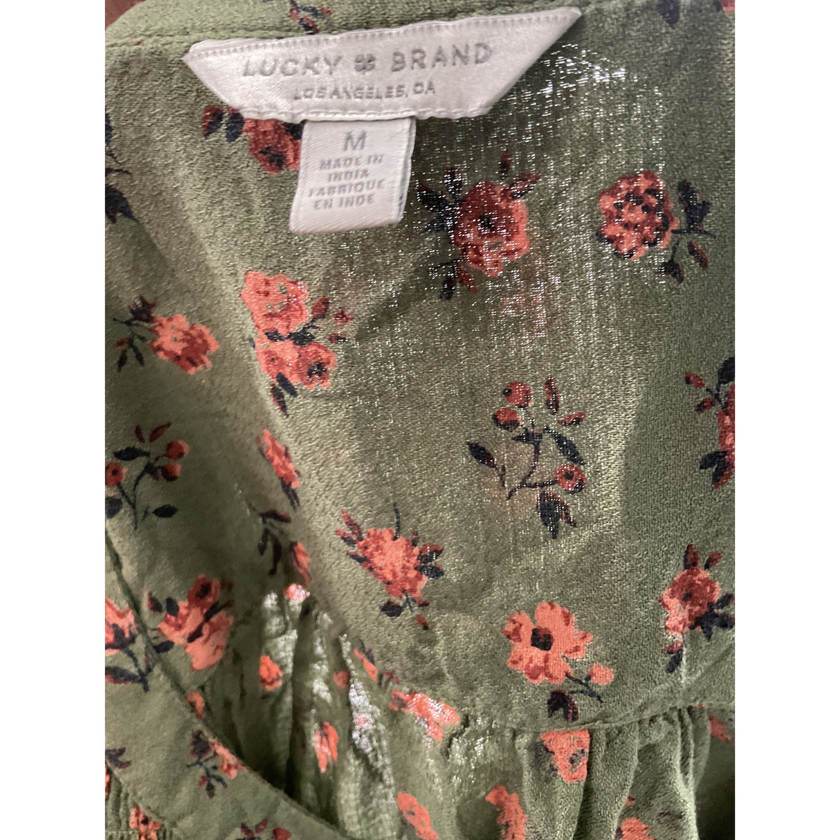 Lucky Brand Women's Green Viscose Blouse