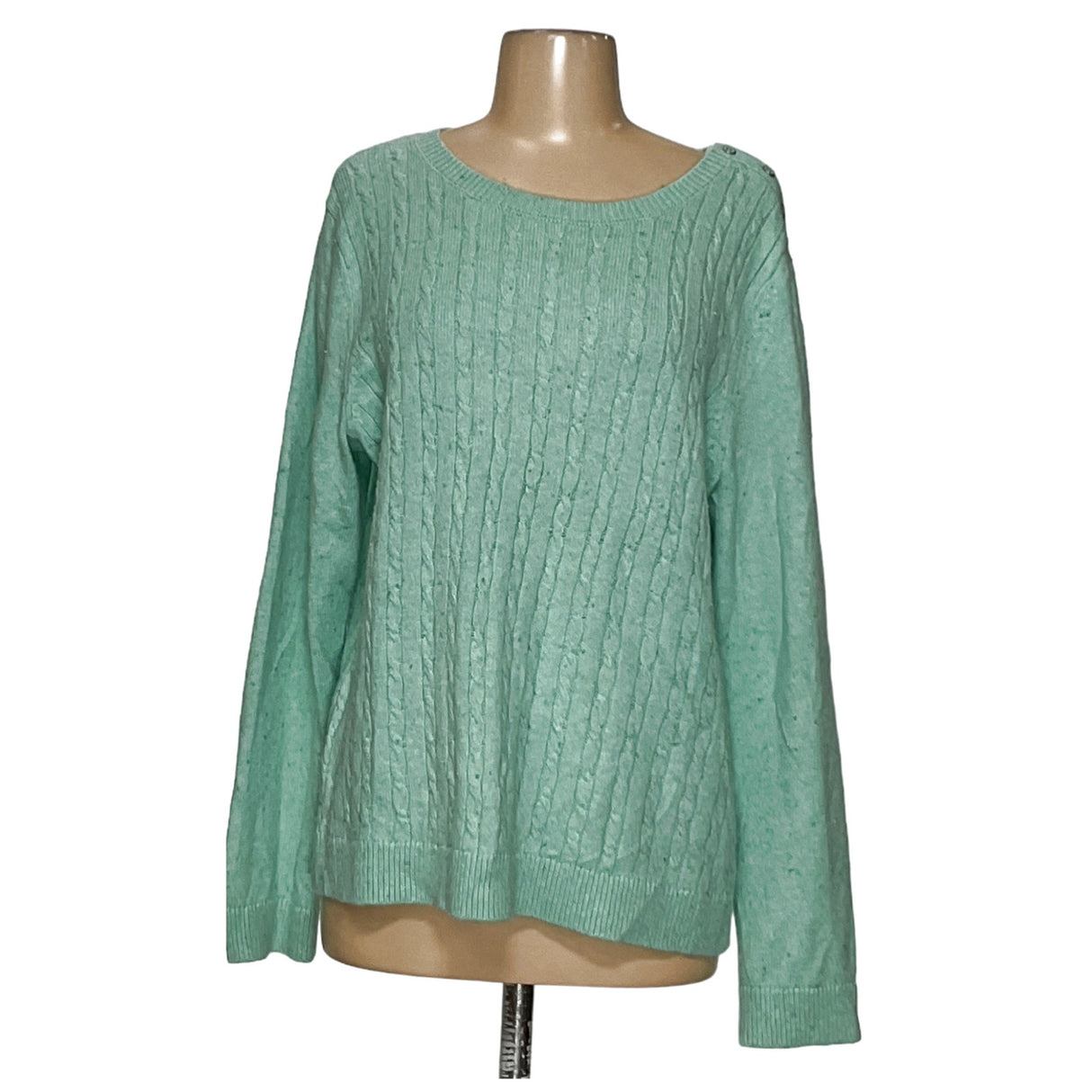 Talbots Green XL Cotton Pullover Sweater