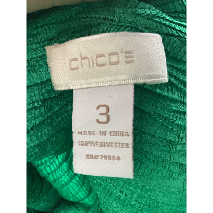 Chico's Green Polyester Cardigan Sweater Size 3