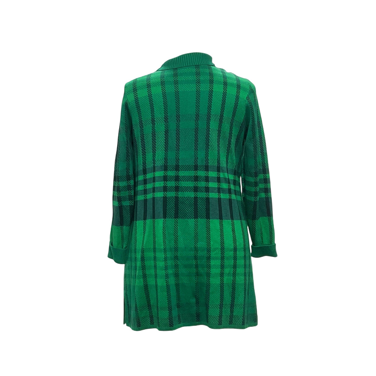 Isaac Mizrahi Green Plaid Cardigan - Women's L