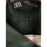 ZARA Women's Green Faux Leather Skinny Pants