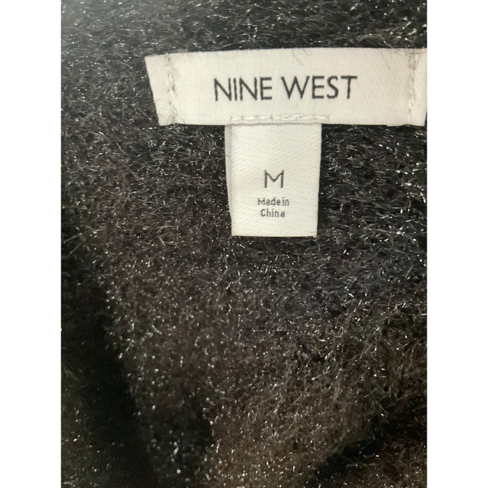 Nine West Black Polyester Pullover Sweater, Size M